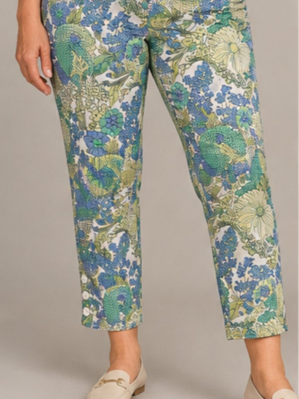 Talbots Perfect Cropped Pants Sz 14 Floral